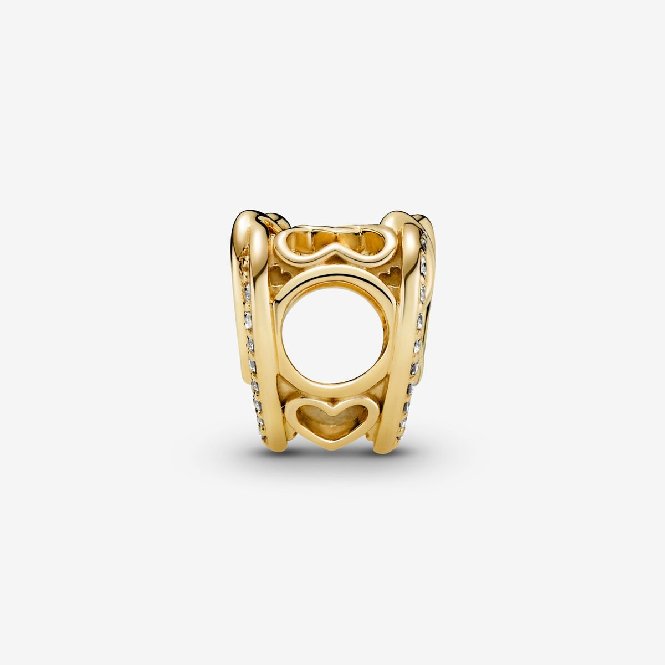 Pandora Gold Sparkling Entwined Hearts Charms