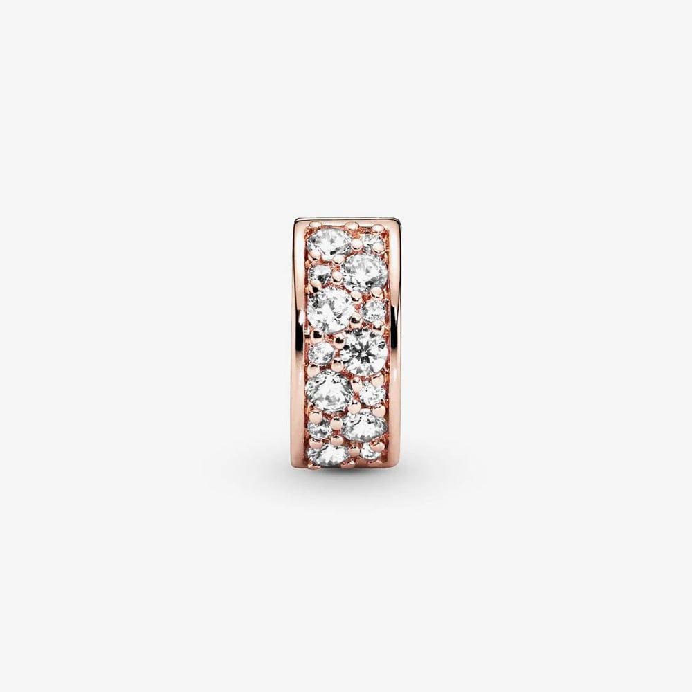 Rose Clear Pave Clip Charms