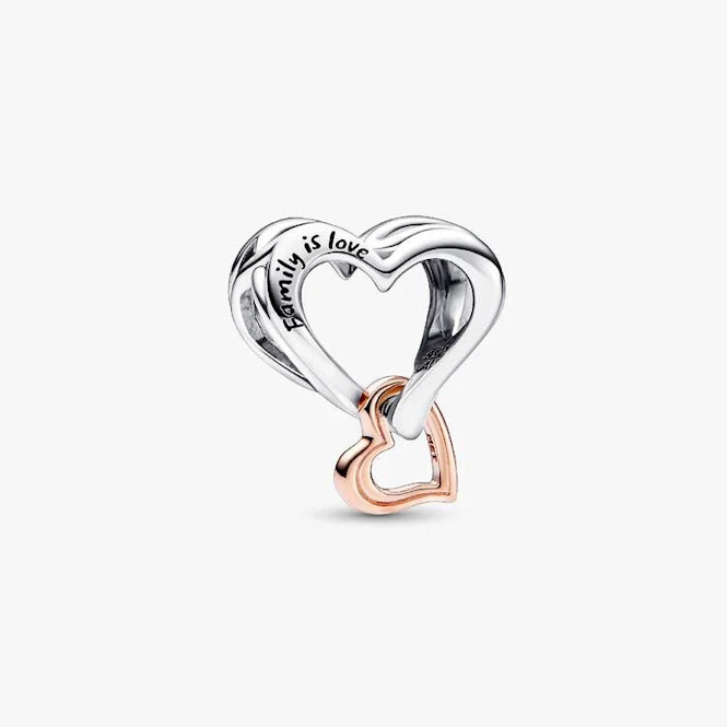 Pandora Two-Tone Openwork Infinity Heart Charms