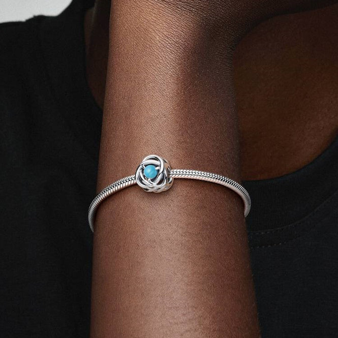 December Birthstone Eternity Circle Charms