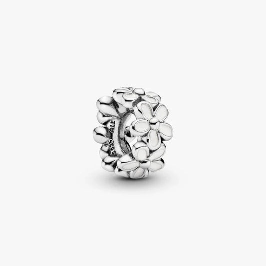 Pandora White Daisy Flower Spacer Charm