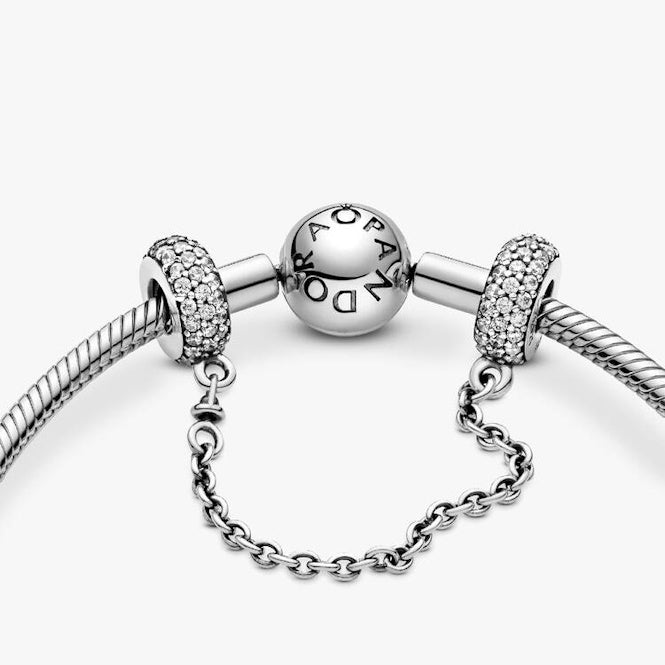Pandora Sparkling Pave Safety Chains, 5cm