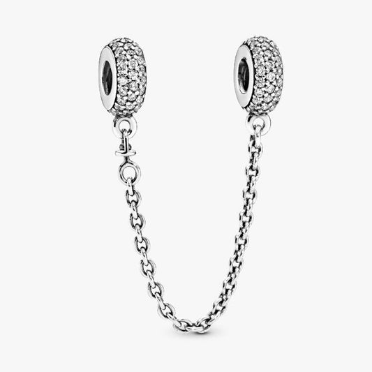 Pandora Sparkling Pave Safety Chain Charm, 5cm