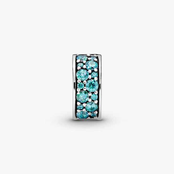 Pandora Teal Pave Clip Charms