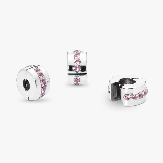 Pink Sparkling Row Clip Charms
