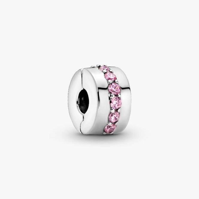 Pandora Pink Sparkling Row Clip Charms