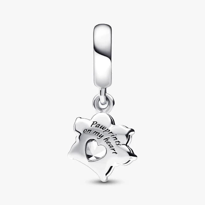 Sparkling Pet Paw Print Dangle Charms