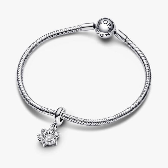 Sparkling Pet Paw Print Dangle Charms