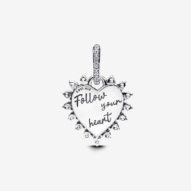 Spinnable Arrow Heart Dangle Charms