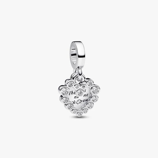 Sparkling Heart Double Dangle Charms by Pandora