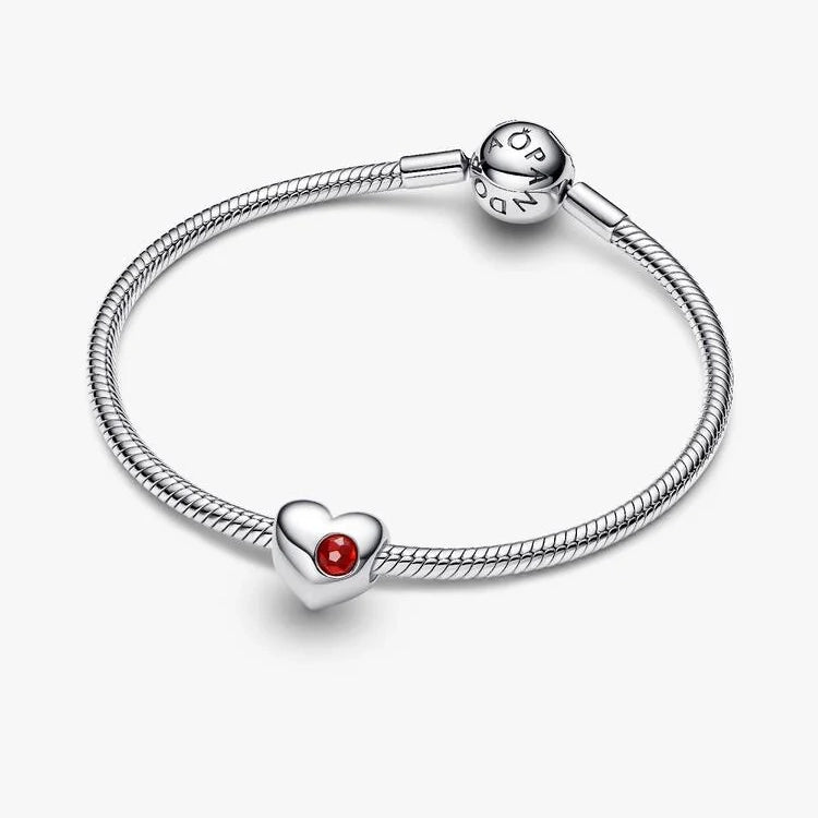 Engravable January Birthstone Heart Charms