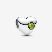 Engravable August Birthstone Heart Charms