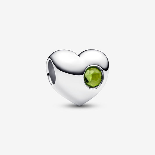 Engravable August Birthstone Heart Charms