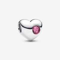 Engravable October Birthstone Heart Charms