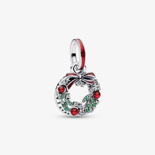 Pandora Holiday Wreath Double Dangle Charms