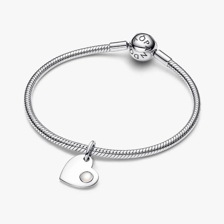 June Birthstone Engravable Heart Dangle Charms