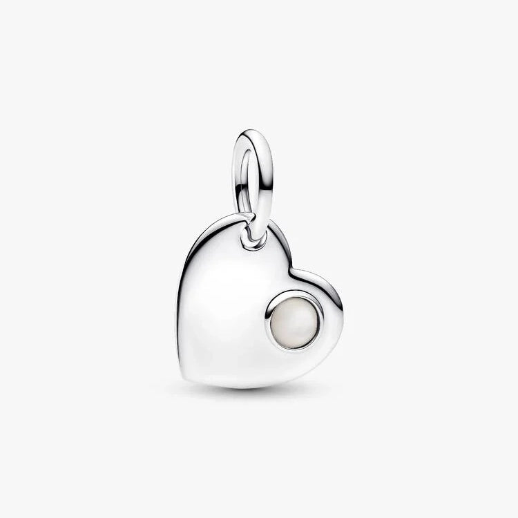 Pandora June Birthstone Engravable Heart Dangle Charms