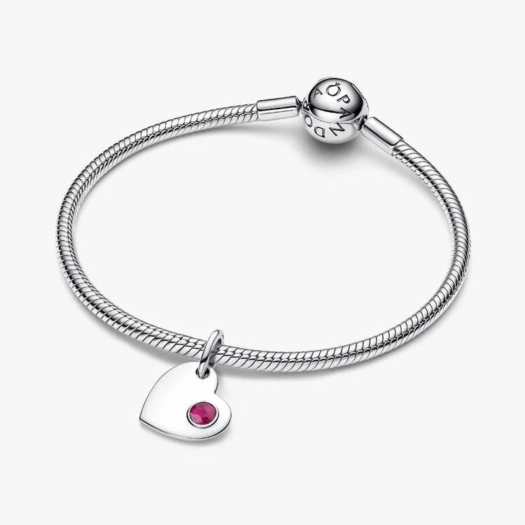 July Birthstone Engravable Heart Dangle Charms
