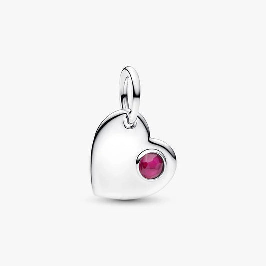 July Birthstone Engravable Heart Dangle Charms