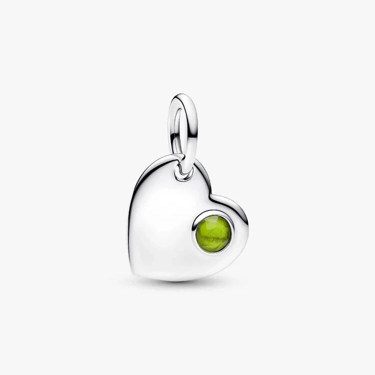 Pandora August Birthstone Engravable Heart Dangle Charms