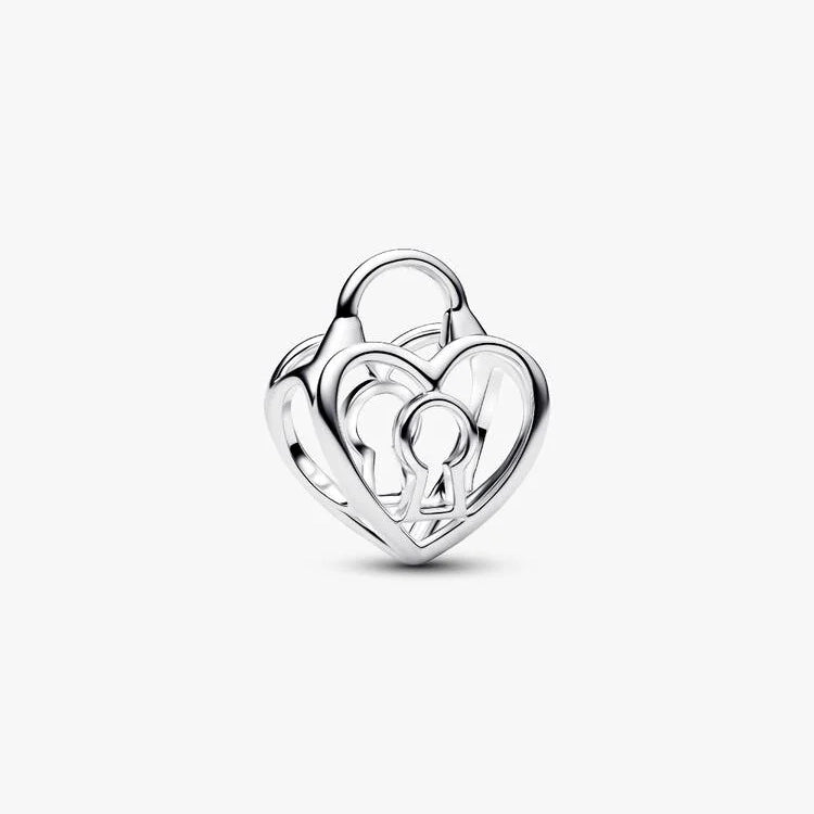 Openwork Heart Padlock Charms