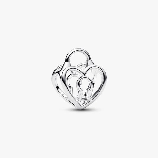 Openwork Heart Padlock Charms