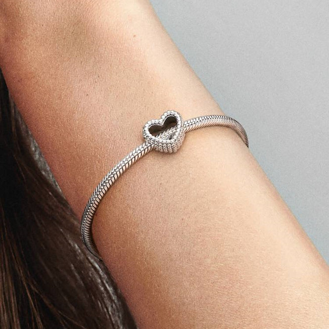 Pandora Beaded Open Heart Charms