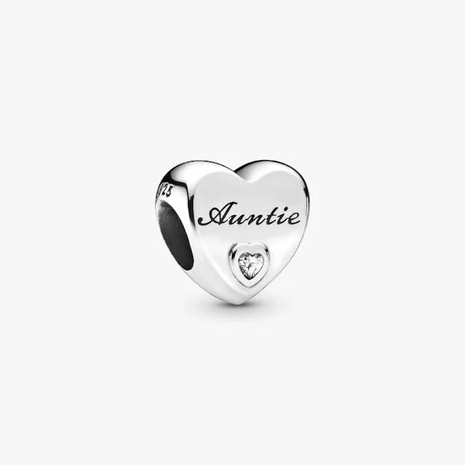 Pandora Auntie Love Heart Charms