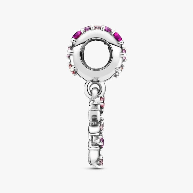Pink Heart Family Tree Dangle Charms