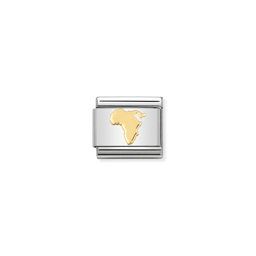 Classic Gold Map of Africa Travel & Flag Charms