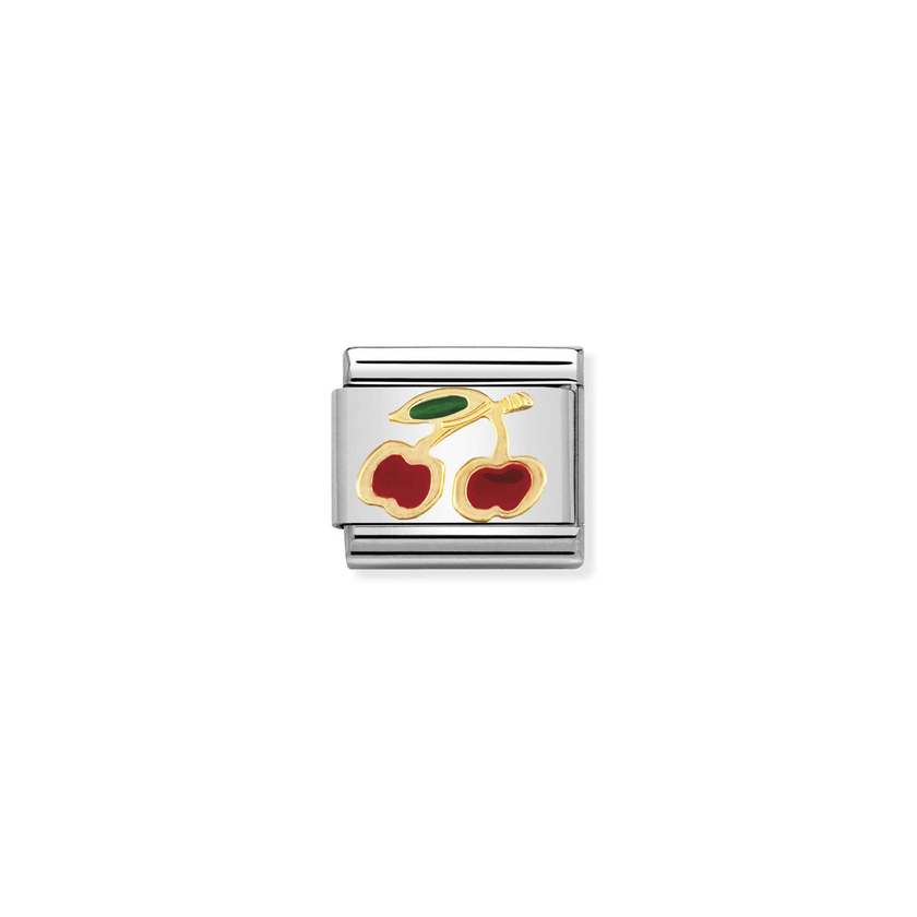 Classic Gold and Enamel Cherry Food & Drink Charms