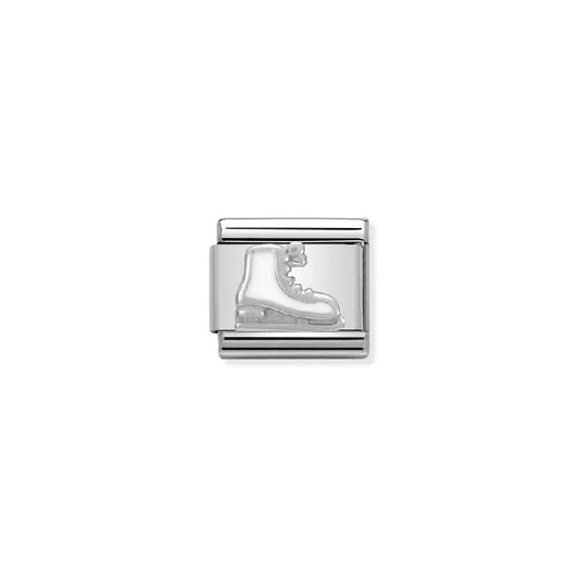 Classic Silver White Iceskate Christmas Charms
