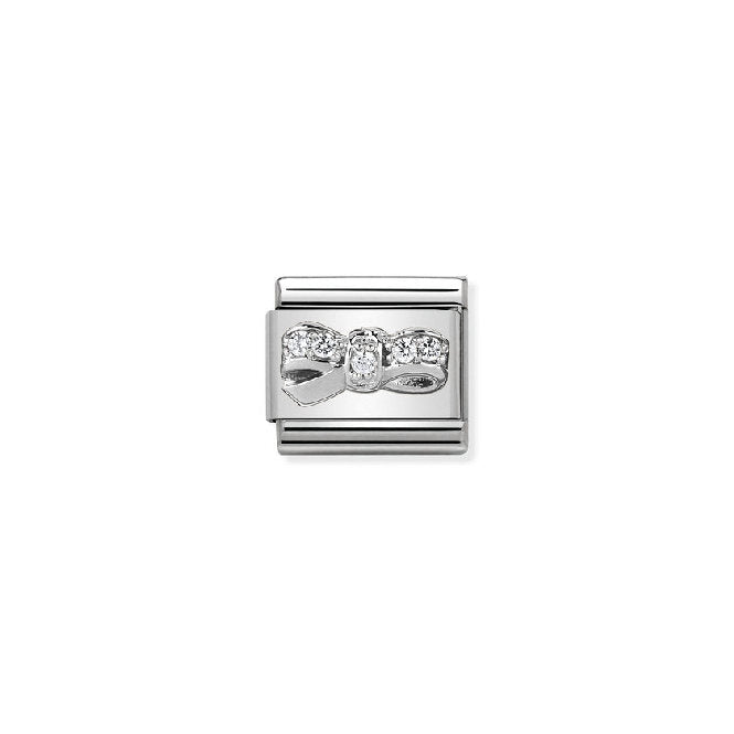 Classic Silver and CZ Bow Cherie Fashion & Fun Charms