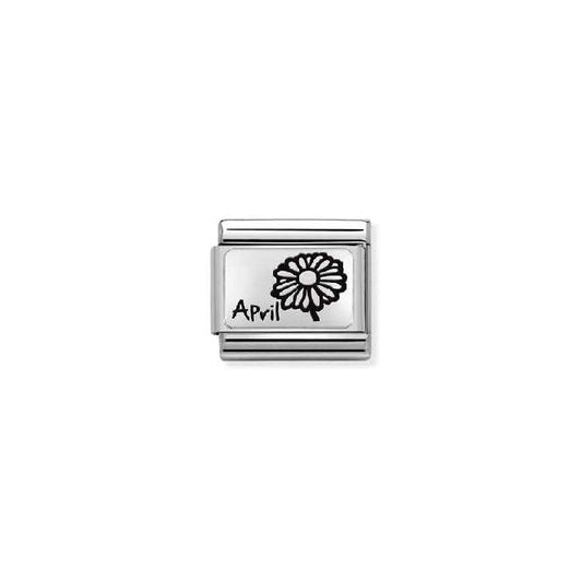 Classic Silver April Daisy Flower Birthday & Birthstone Charms