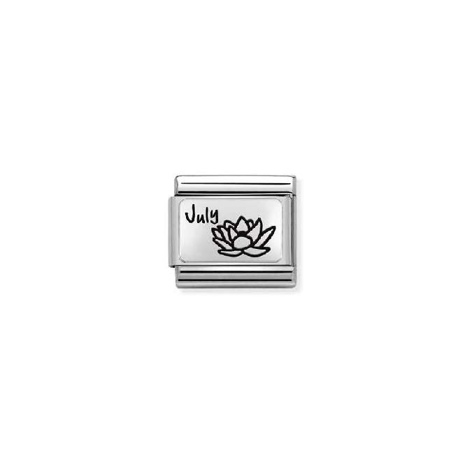 Classic Silver July Waterlily Flower Birthday & Birthstone Charms