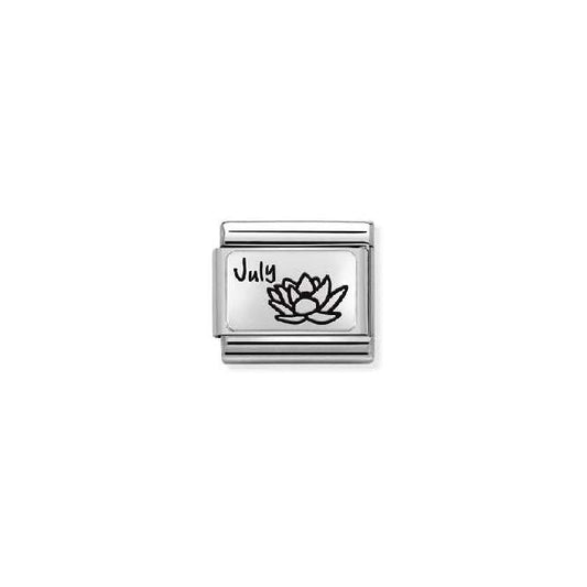 Classic Silver July Waterlily Flower Birthday & Birthstone Charms