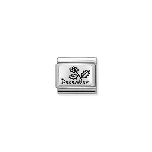 Classic Silver December Holly Flower Birthday & Birthstone Charms