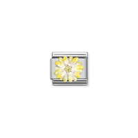 Classic Silver and Enamel Yellow CZ Flowers & Nature Charms