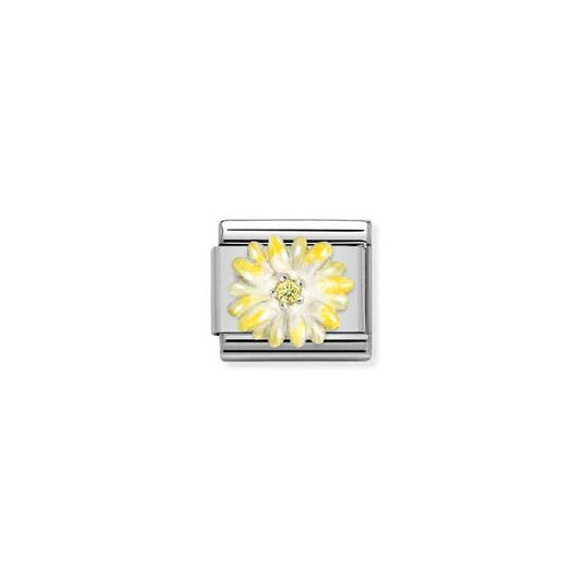 Classic Silver and Enamel Yellow CZ Flowers & Nature Charms