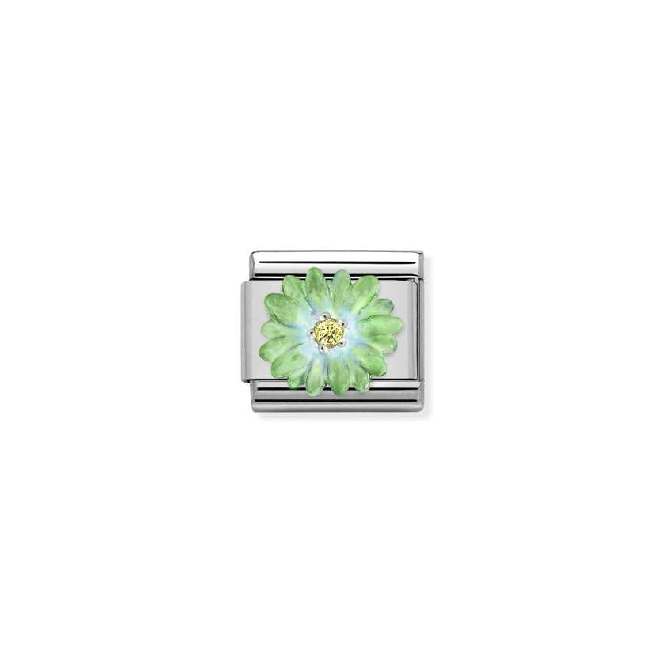 Classic Silver and Enamel Green CZ Flowers & Nature Charms