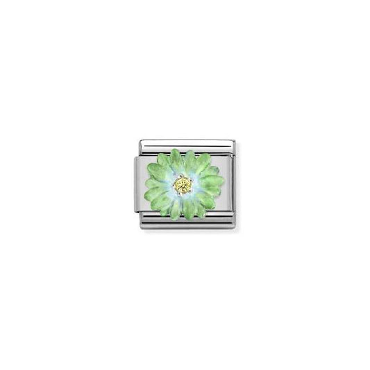 Classic Silver and Enamel Green CZ Flowers & Nature Charms