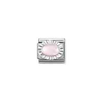 Classic Silver & Diamond Oval Pink Rose Quartz Sparkly & Stones Charms