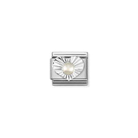 Classic Silver White Pearl Diamond Heart Sparkly & Stones Charms