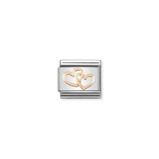 Classic Rose Gold Linked Hearts Love & Hearts Charms