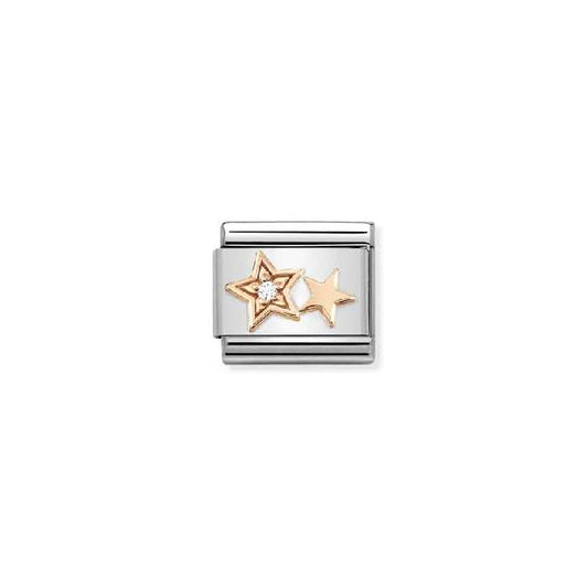 Nomination Classic Rose Gold & CZ Double Star Love & Hearts Charm