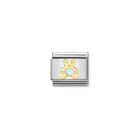 Classic Gold Light Blue Bear Animals Charms