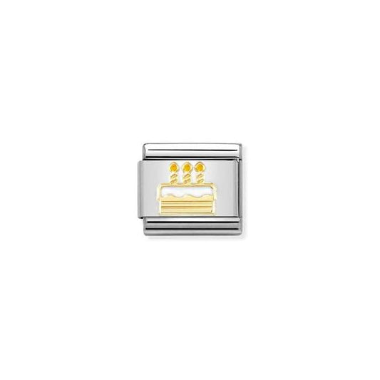 Classic Gold New White Birthday Cake Birthday & Birthstones Charms