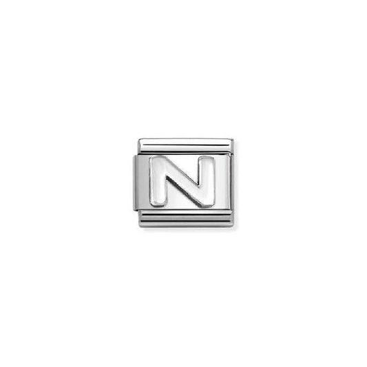 Classic Oxidised Silver N Letters & Numbers Charms