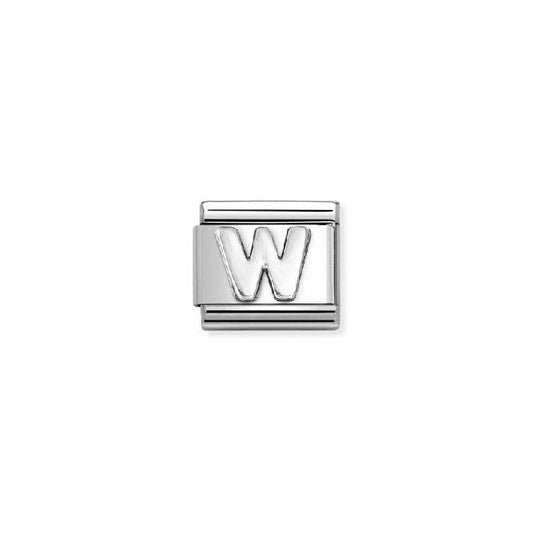 Nomination Classic Oxidised Silver W Letters & Numbers Charm
