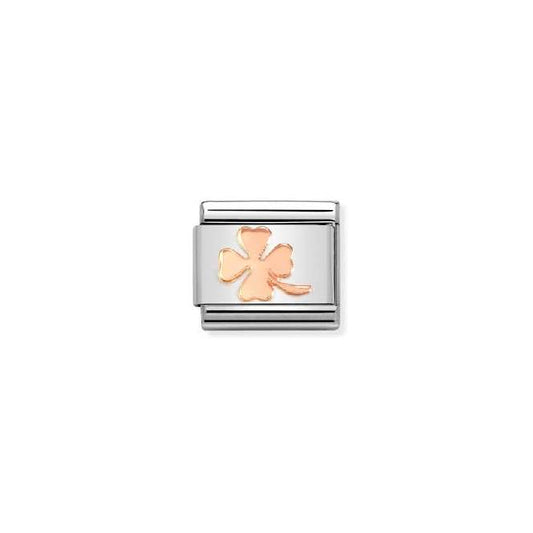 Classic Rose Gold Four-Leaf Clover Good Luck Charms